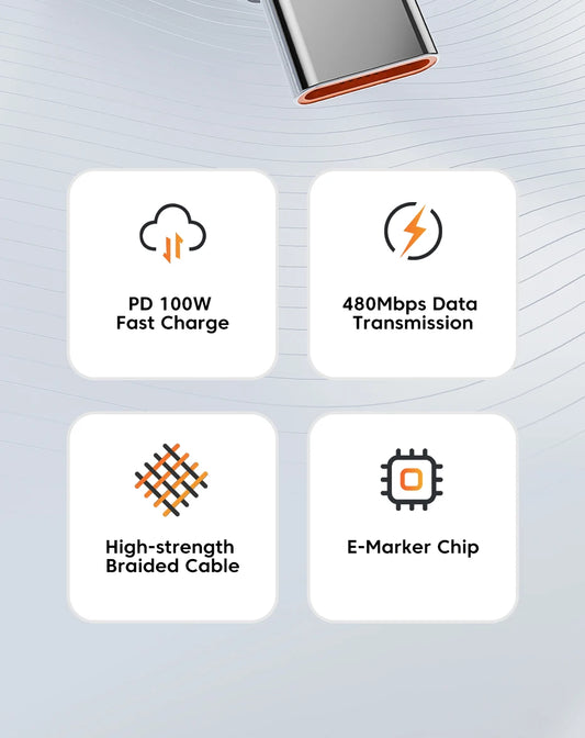 Toocki 100W Type C to USB C cable PD 3.0 Quick Charge 4.0 Quick Charge Type C to Type C for iPhone 15 Macbook Samsung Xiaomi
